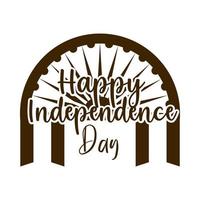 joyeux jour de l'indépendance inde ashoka roue drapeaux célébration national silhouette style icône vecteur