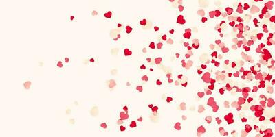 content valentines journée arrière-plan, papier rouge, rose et blanc cœurs confettis. vecteur illustration