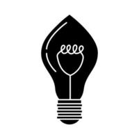 ampoule électrique éco idée métaphore icône isolé style silhouette vecteur