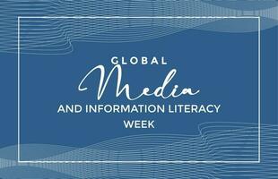 global médias et information l'alphabétisation la semaine vecteur