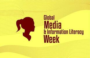 global médias et information l'alphabétisation la semaine vecteur