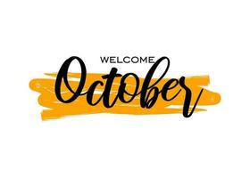 bienvenue octobre vacances concept vecteur