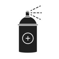 nettoyage désinfection désinfectant pour les mains gel bouteille produits de prévention des coronavirus silhouette style icône vecteur