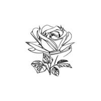 magnifique main tiré fleur Rose esquisser vecteur