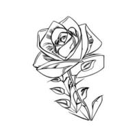 magnifique main tiré fleur Rose esquisser vecteur