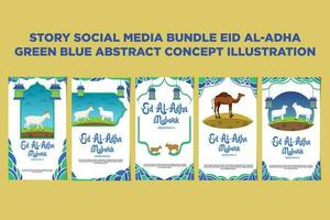 récit social médias paquet eid al-adha vert bleu abstrait concept illustration vecteur