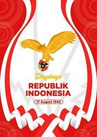 élégant affiche modèles Indonésie indépendance journée avec garuda pancasila oiseau vecteur illustration