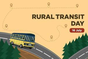 vecteur rural transit journée avec le ressentir de une autobus voyage à le campagne illustration adapté pour utilisation comme une Contexte ou bannière