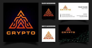 crypto initiale lettre une logo vecteur