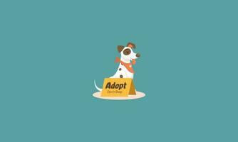 adopter chien autocollant vecteur illustration plat conception