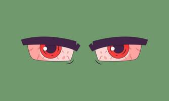 rouge yeux dessin animé vecteur plat conception