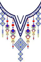 ethnique collier dentelle modèle traditionnel sur blanc Contexte. aztèque style broderie abstrait vecteur illustration. dessins pour mode, mode femmes, caftan pour femmes