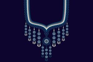 ethnique collier dentelle modèle traditionnel sur noir Contexte. Collier broderie abstrait vecteur illustration. dessins pour mode, mode Hommes, mode femmes, caftan, collier modèle, Collier modèle