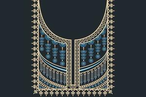 ethnique collier dentelle modèle traditionnel sur noir Contexte. Collier broderie abstrait vecteur illustration. dessins pour mode, mode Hommes, mode femmes, caftan, collier modèle, Collier modèle