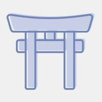 icône torii portail. Japon éléments. Icônes dans deux Ton style. bien pour impressions, affiches, logo, publicité, infographies, etc. vecteur