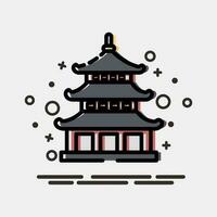 icône pagode. Japon éléments. Icônes dans mbe style. bien pour impressions, affiches, logo, publicité, infographies, etc. vecteur