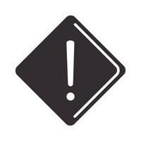 alerte icône panneau d'avertissement attention danger point d'exclamation précaution silhouette style conception vecteur