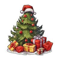sapin arbre avec décorations, Noël arbre vecteur