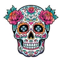 mexicain crâne couleurs ornement dia de muertos illustration vecteur