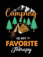 t-shirt de camping vecteur