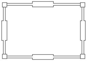 cadre et bordure vecteur isolé. contour noir sur le modèle de fond blanc.