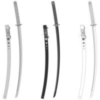 épées de samouraï katana vecteur