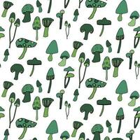 champignon griffonnage illustration modèle. graphique vert Couleur sur blanc Contexte vecteur. modèle dans échantillons. vecteur