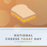 nationale fromage pain grillé journée fête vecteur conception illustration pour arrière-plan, affiche, bannière, publicité, salutation carte