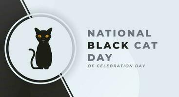 nationale noir chat journée fête vecteur conception illustration pour arrière-plan, affiche, bannière, publicité, salutation carte
