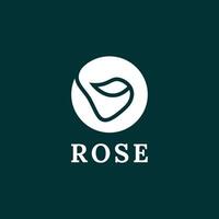 Rose logo, feuille, cercle, mode, parfum logo et vecteurs vecteur