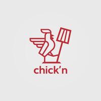 poulet logo, poulet, cuillère icône logo vecteur
