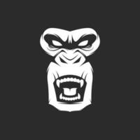 isolé en colère singe gorille visage icône logo modèle vecteur illustration conception