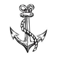 vecteur ancre. mer, océan, marin signe. main tiré ancien illustration pour T-shirt, symbole, badge, emblème. Stock illustration
