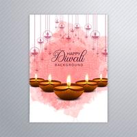 Modèle de vecteur de brochure de carte de voeux diwali élégant ornement