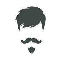 silhouette visage homme cool avec barbe moustache logo conception vecteur graphique symbole icône signe illustration Créatif idée pro vecteur