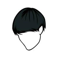 silhouette dessinée à la main d'illustration de coiffure hommes vecteur