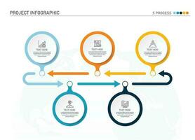 infographie processus conception avec Icônes et 5 les options ou pas. vecteur