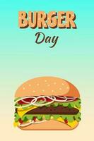 Burger jour, carte, prospectus, Burger vecteur illustration