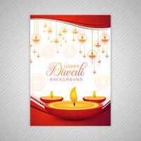 Modèle de vecteur de brochure de carte de voeux diwali élégant ornement