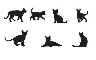 collection de silhouettes de chat vecteur