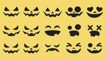 Halloween citrouilles imprimable visages 1 vecteur