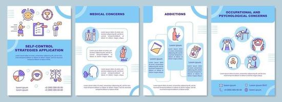 modèle de brochure d'application de stratégies de contrôle de soi vecteur