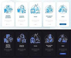 à la maison écran de la page de l & # 39; application mobile d & # 39; intégration de la pollution de l & # 39; air avec des concepts vecteur