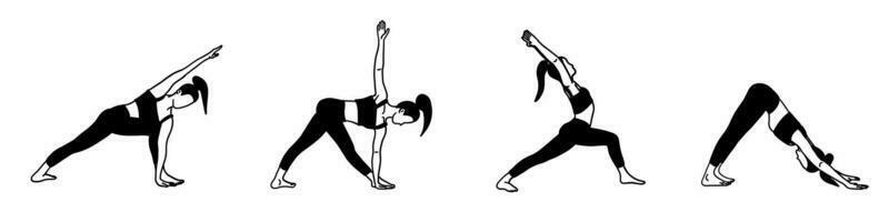 yoga pilates pose vecteur