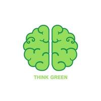 cerveau icône avec en pensant vert.vecteur illustration vecteur
