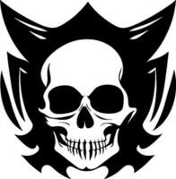 crâne des os squelette logo Facile noir tatouage pirate vecteur