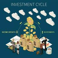 financement participatif isométrique concept vecteur