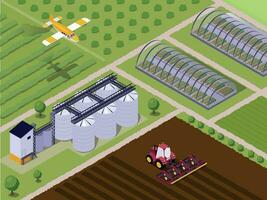 agricole isométrique Contexte vecteur