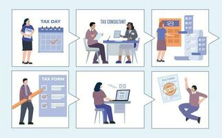 impôt gens plat infographie vecteur