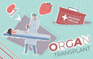 organe transplantation collage composition vecteur